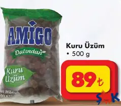 AMİGO 500 GR DALINDAN KURU ÜZÜM AMİGO 500 GR DALINDAN KURU ÜZÜM